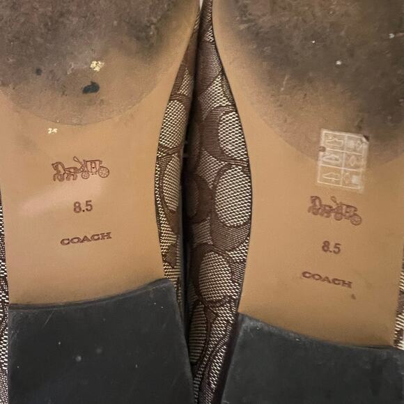 Coach Haley Loafer Signature Jacquard Khaki & Mahogany Size 8.5 Old Money - Picture 8 of 10